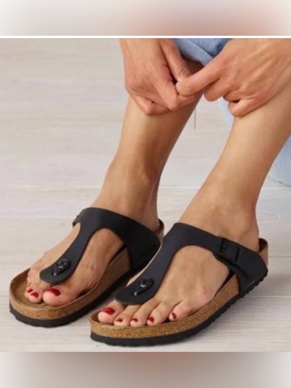 Birkenstock Gizeh Black Sandals 39 8/8.5